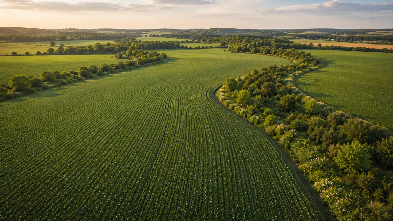 Agro: vista aérea de un campo en producción